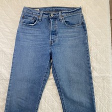 Levi's Premium 501 Women's Button Fly Jeans- High Rise- Straight Leg- Frayed Hem