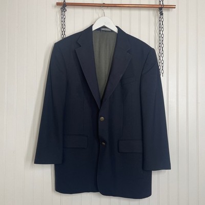 Oscar De La Renta Men s 100% Wool Navy Single Breasted Two Buttons Blazer 44R