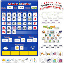 Calendar and Weather Pocket Chart, Classroom Organized Chart, 149 Pieces