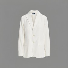Polo Ralph Lauren Tailored Satin Blazer Cream Women Size 2 155/84A NWT In Box