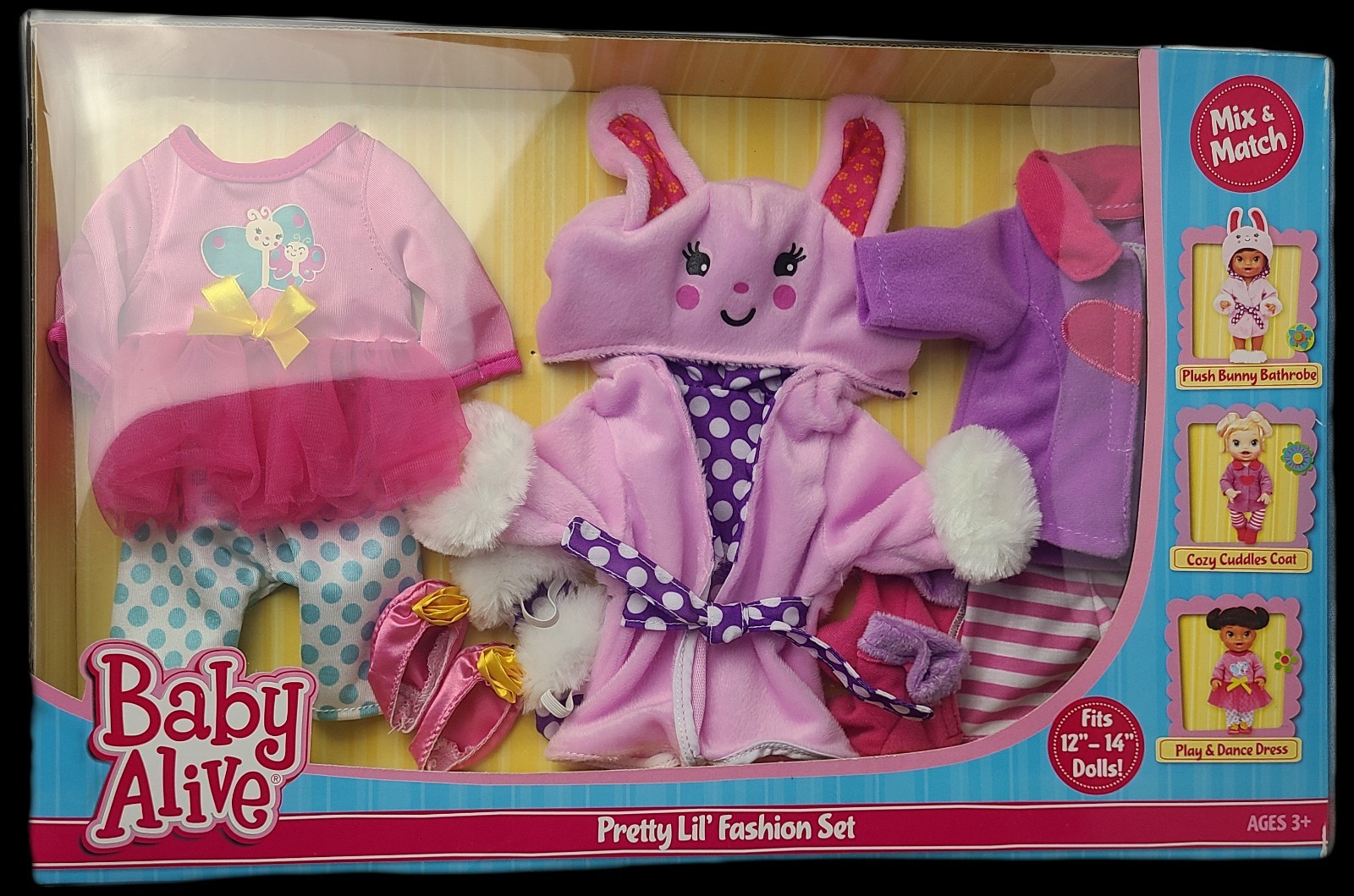 Baby Alive Pretty Lil Fashion Set NIB Bunny Robe Coat Dress 
