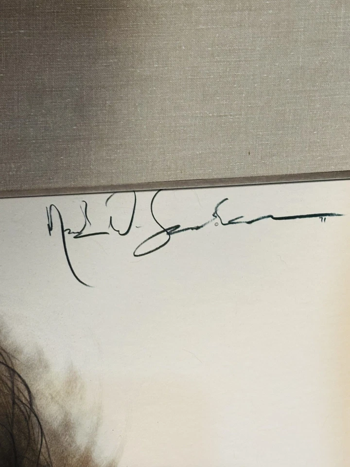 NEAL E SWANSON Abstracto MODERNO VINTAGE LÁPIZ DIBUJO CARBÓN LITOGRAFÍA IMPRESIÓN Foto 3 de 4