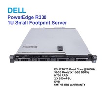 Dell Poweredge R330 Server  Xeon E3-1270 V5 4 CORE 3.6GHZ 32GB H730 6MTHS RTB