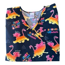 Disney Hakuna Matata Just Can t Wait To Be King Scrub Top Size Small