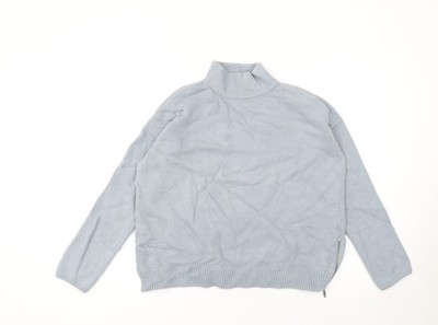 The White Company Damenpullover blau Rollkragen Reißverschluss Größe 8