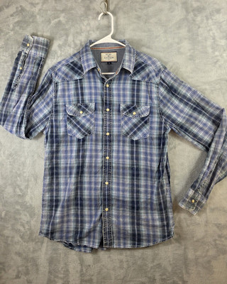 Flag & Anthem Blue Plaid Shirt, Size M