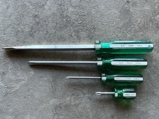 Vintage Sk Tools Green Handle Screwdriver Set Usa Chrome Vanadium 72128 73003