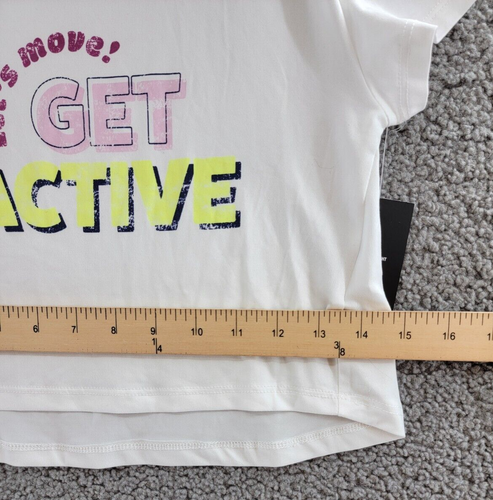 ID Ideology Get Active Crop Short-Sleeve T-Shirt Girls S Bright White Pullover - Picture 7 of 16