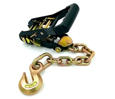2 XHD 2" Chain Tail Ratchets w 3/8" Grab Hook Flatbed Tow Truck Trailer Tie Down