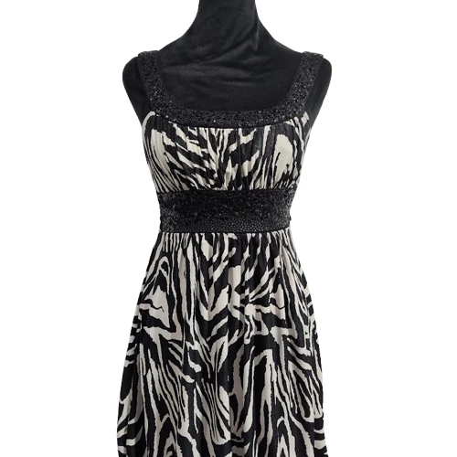 Mini Vestido Love Tease Blanco y Negro Estampado de Cebra Juniors Niña Talla Pequeña RN117493 Foto 3 de 4