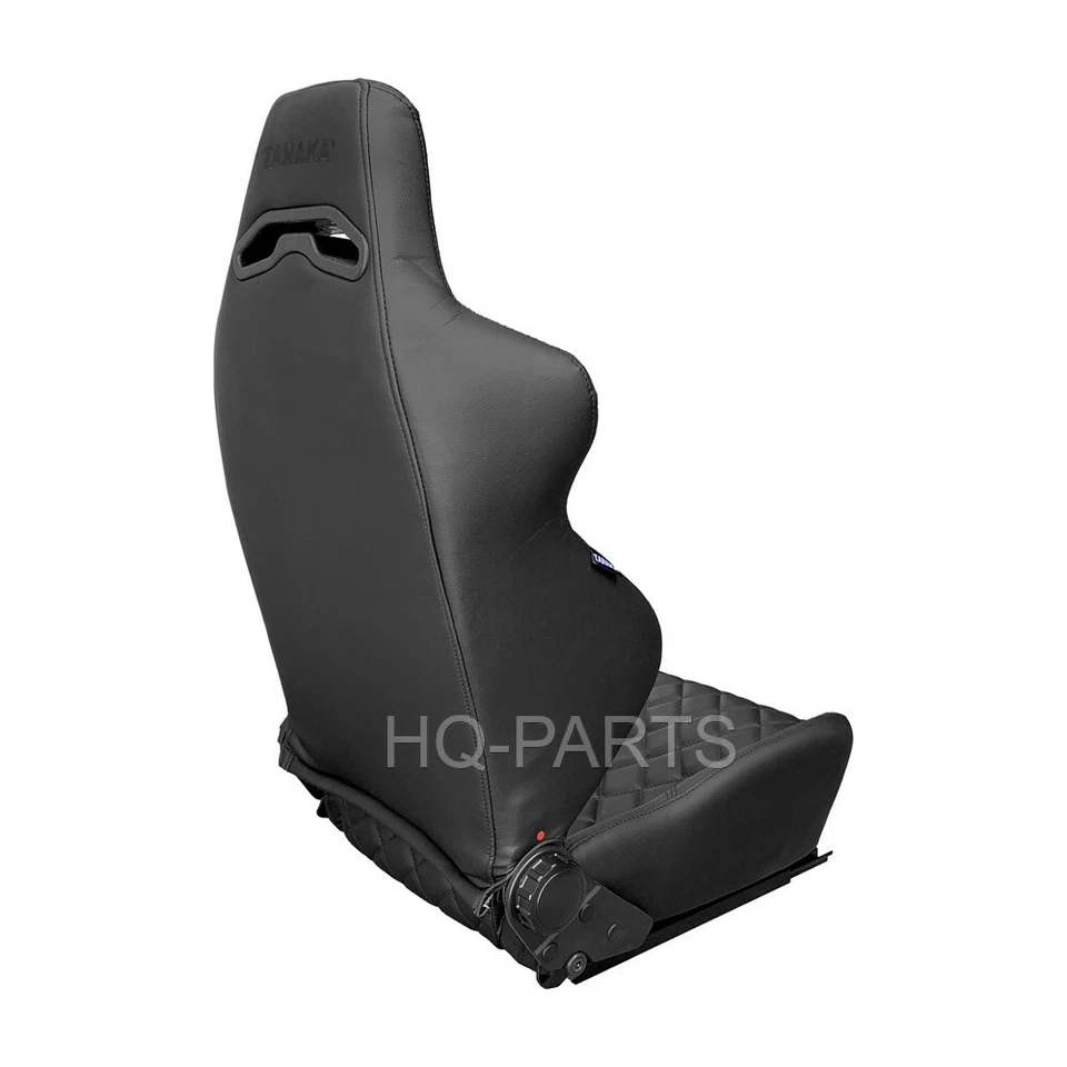 2 X ASIENTOS DE CARRERAS TANAKA TODO NEGRO PVC CUERO PUNTO DIAMANTE PARA MITSUBISHI Foto 4 de 4