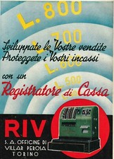 PUBBLICITA' 1940 RIV REGISTRATORE DI CASSA VILLA PEROSA TORINO INCASSO VENDITA 