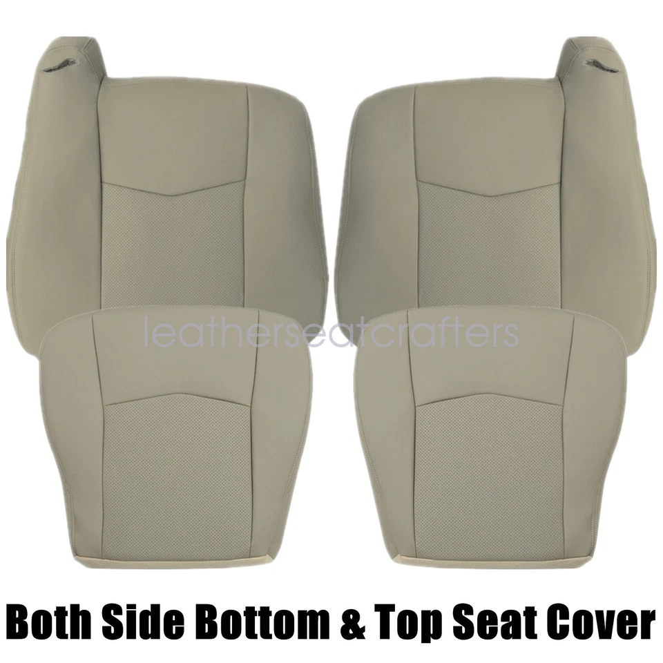 Driver & Passenger Side Leather Seat Cover Tan Perf For 2004-2009 Cadillac SRX Foto 2 de 4