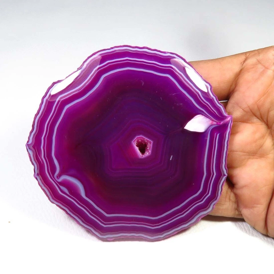 Purple Slice Druzy Cabs 87x83 mm Natural Geode Agate Slice Gems 373 Cts BS-1194 - Image 3 of 4