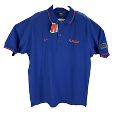Nike Team NWT VTG Deadstock Florida Gators Polo Large Blue Cotton Polyester
