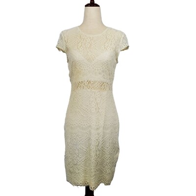 You Are Not Alone Womens Dress sz L Juniors lace bodycon knee length | eBay