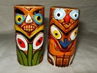 Vtg TOTEM POLE Maligne Canyon CANADA Salt Pepper Shaker Set Ceramic