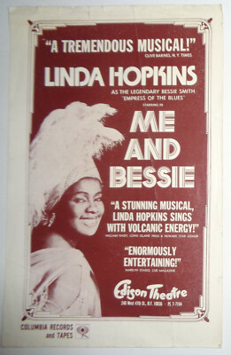 ME AND BESSIE 1976 Flyer Linda Hopkins als Bessie Smith Edison Theatre NYC