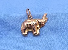 Beautiful 10K Karat Solid Rose Gold Designer 3D Animal Elephant Charm Pendant