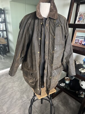 BARBOUR Vintage Solway Zipper WAXED Jacket Olive C46/117