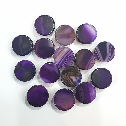 Ingrosso 30 pezzi 20 mm agata naturale a righe rotonde CAB CABOCHON perline senza fori - Foto 2 di 2