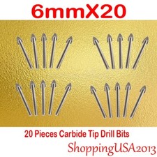 20X 6mm Carbide Tip Drill Bit tool hole saw Set Alloy Mirror Glass Ceramic Tile 
