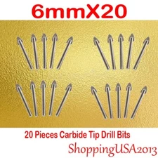 20X 6mm Carbide Tip Drill Bit tool hole saw Set Alloy Mirror Glass Ceramic Tile*