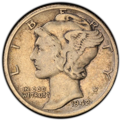1942/1 10C  Mecury Dime PCGS VF-30