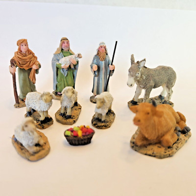 Lemax Nativity 2 inch Replacement Figures Shepherds Sheep Animals Lot of 10