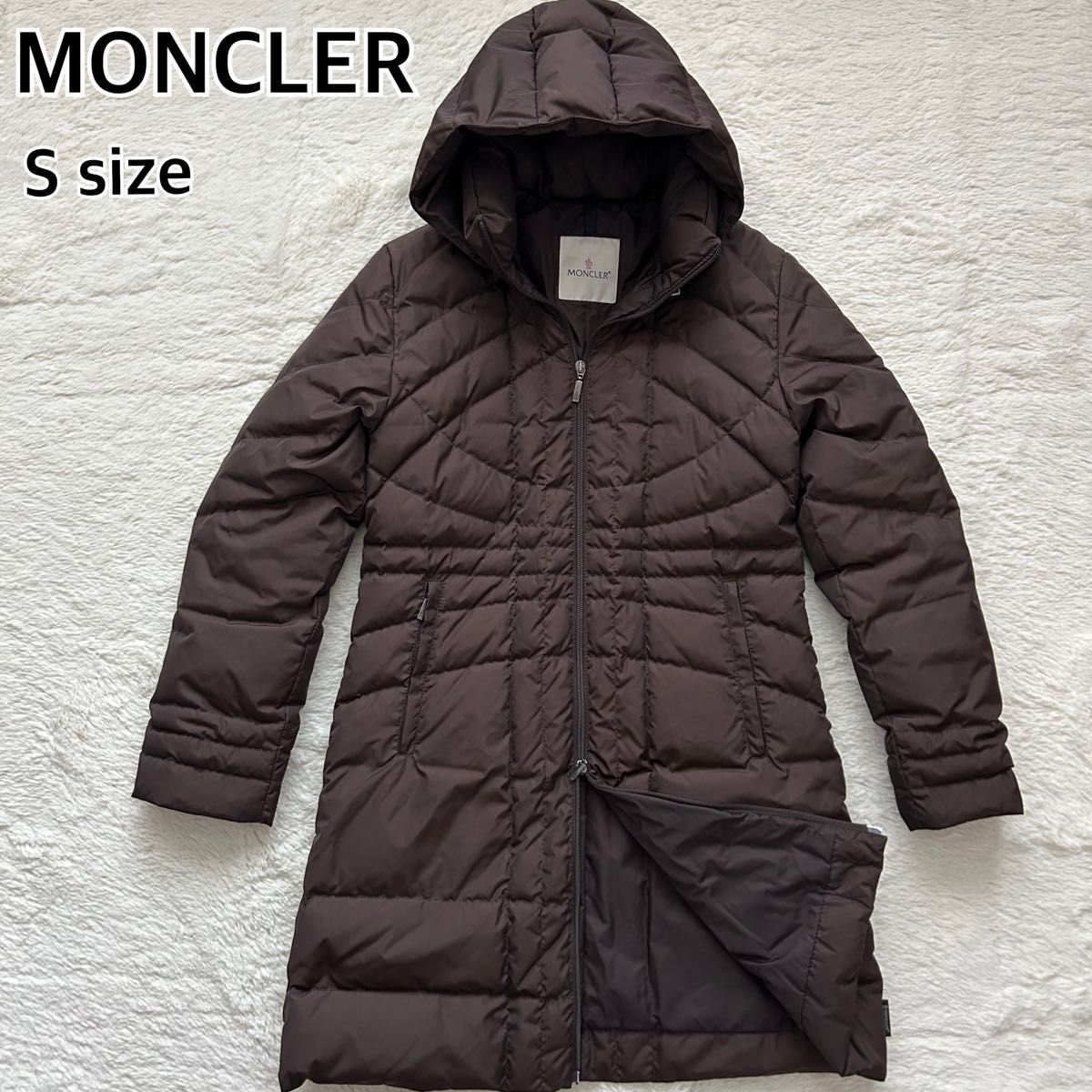 MONCLER Montana Long Down Coat Down Jacket Brown Size S 0 Made in 