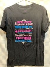 Country Gal Life Livin Truck Drivin Horse Ridin Music Listening T-Shirt Size L