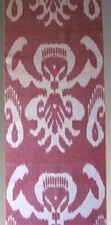 9 Yard HAND MADE UZBEK Natural SILK IKAT ADRAS FABRIC #5927