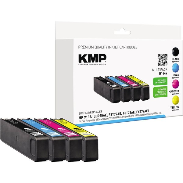 Kmp Tintenpatrone H164V 17504005 Wie Hp 913A Sw/C/M/Y 4St.-image