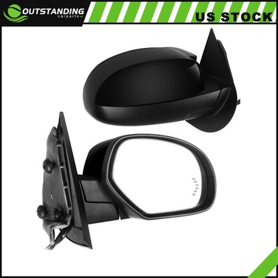 ?Pair Black Power HeatedMemory Mirrors Arrow Signal Light For 07-13 Chevy GMC