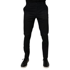 DOLCE & GABBANA Pants Black Cotton Stretch Skinny Dress Formal IT48/W34/M 430usd