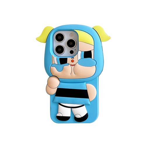3D Cute Powerpuff Case For iPhone 16 15 Pro Max 14 13 Girls Shockproof Silicone - Picture 15 of 17