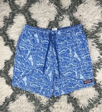 Vineyard Vines Men's Swim Trunks Size Medium Blue White Whales