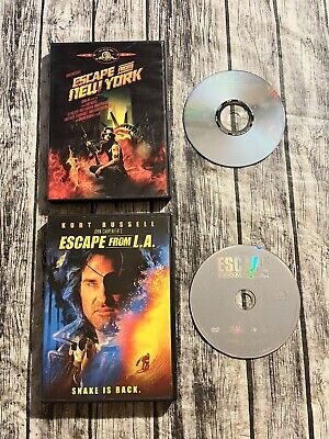 Escape From New York / L.A. DVD Lot of 2 Kurt Russell John Carpenter Tested