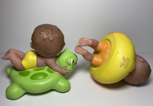 2 Berenguer Baby Doll Lil Cutesies 5” Mini Blue Brown Eyes Duck Turtle Floats - Picture 5 of 11