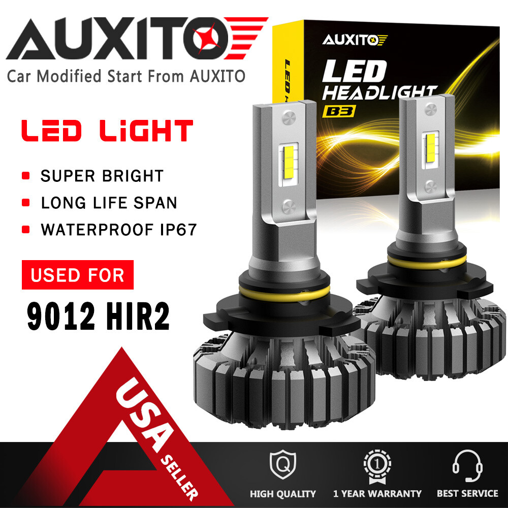 AUXITO 9012 LED Headlight Bulb Super Bright 20000LM High Low Beam HIR2 White LN