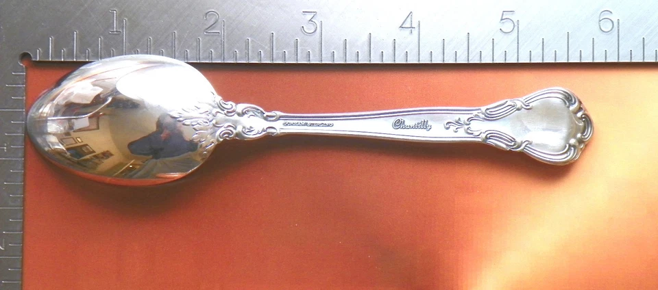 Hermosa cucharadita Gorham Chantilly de plata esterlina 5,75" sin mono post-1940 Foto 4 de 4