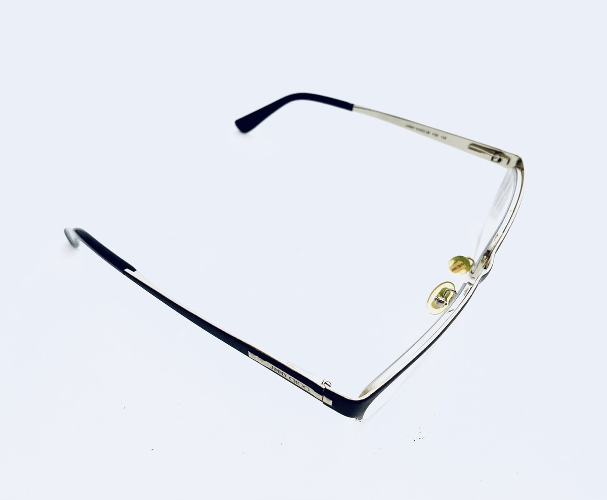Jimmy Choo Brown Gold Rectangular Wayfarer Half Rim Glasses 