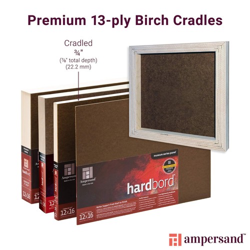 Hardboard Wood Painting Panel: Museum Series Hardbord, 9" x 12", 3/4 Inch Cra... - Picture 5 of 5