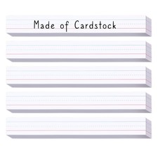 100 Pack 3x24 in White Ruled Sentence Strips Thick Cardstock Teacher Supply