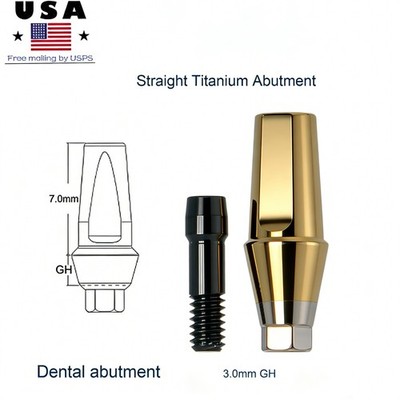 Titanium Pre-milled Straight Abutment 3.0mm GH Dental abutment fit Hiossen OSSTE