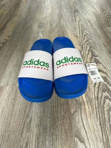 Sandali da doccia uomo 14 Adidas Adilette slide IE8943 blu royal bianco verde rosso