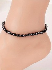 Hematite Magnetic Anklet Black Healing Stone Chain Jewelry