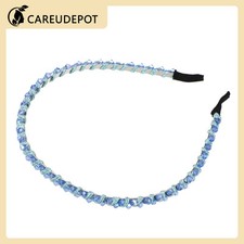 1Pcs Rhinestone Hair Hoop Headband Thin Hairband for Women Blue 0.24 Wide