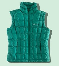 Marmot Girl XS / TP Green Down Puffer Quilted Vest Jacket Full Zip Lightweight