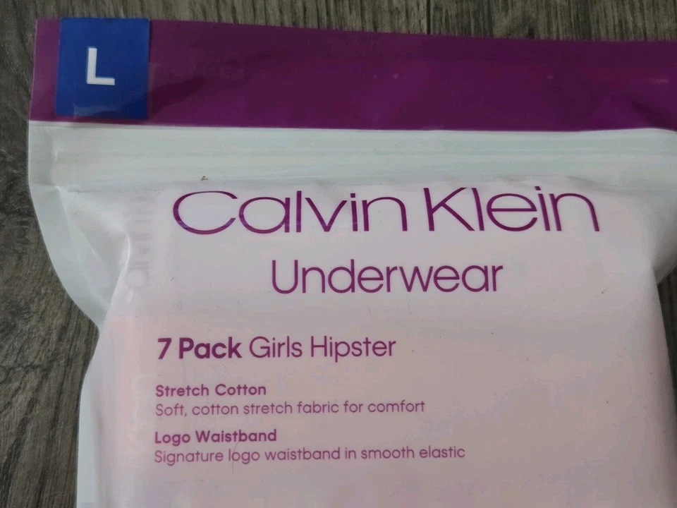 Calvin Klein Girls Hipster Underwear 7 Pack Size L (69–95 lbs) Stretch Cotton... - Image 4 of 4